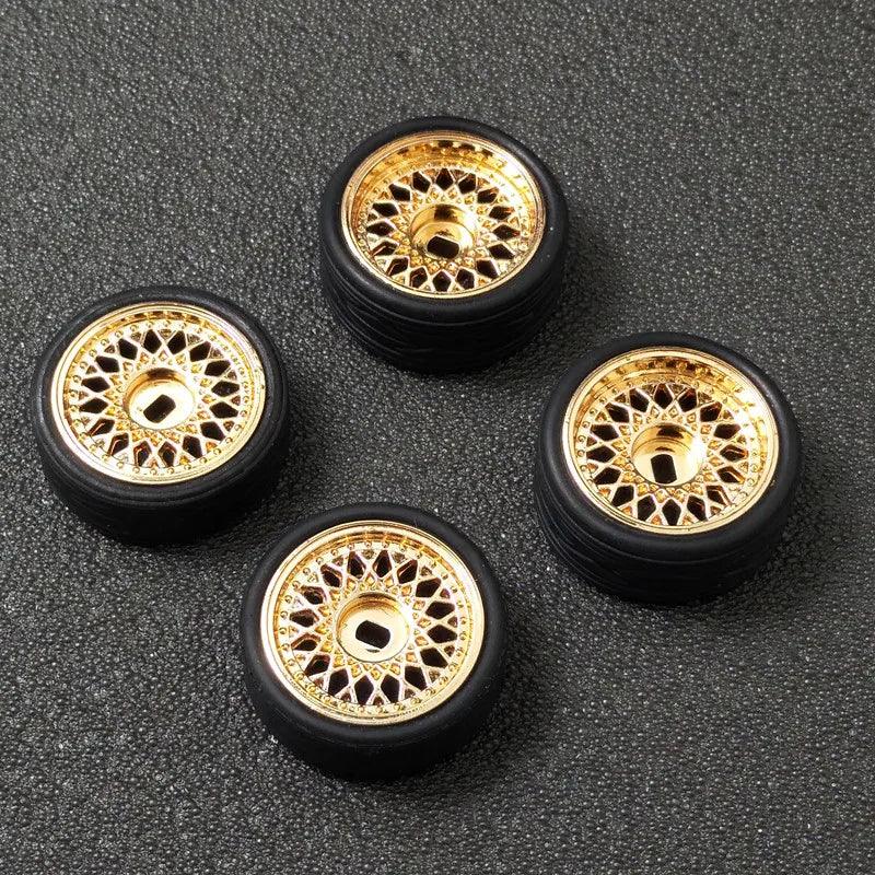 4PCs RC Car Wheel Hub Tires Set for MINI-D Z Q 1/28 AWD RWD Racing Remote Control Mosquito Car Drift Upgrade Parts