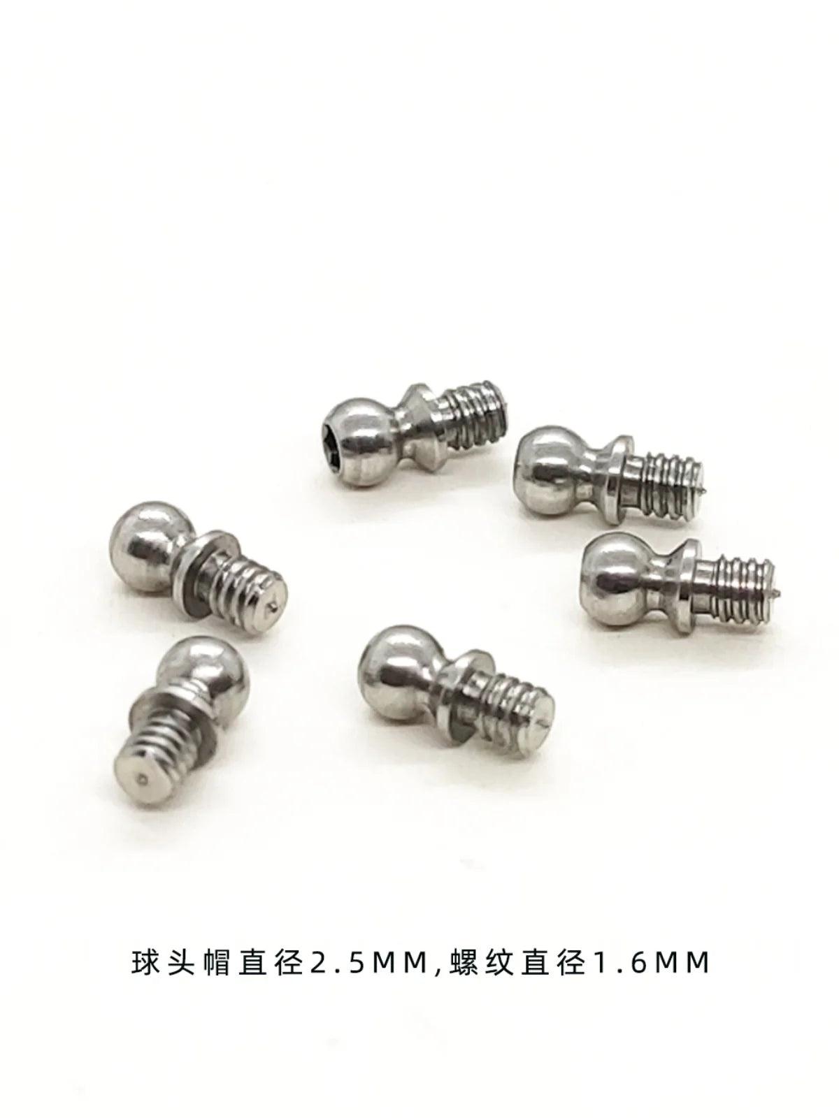 6Pcs/set 2.5mm Metal Ball Head for 1/24 1/28 TG Racing Rear Mosquito RC Car Upgrade Parts