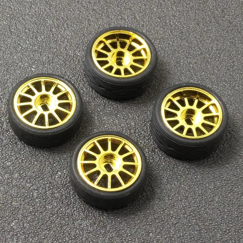 4PCs RC Car Wheel Hub Tires Set for MINI-D Z Q 1/28 AWD RWD Racing Remote Control Mosquito Car Drift Upgrade Parts