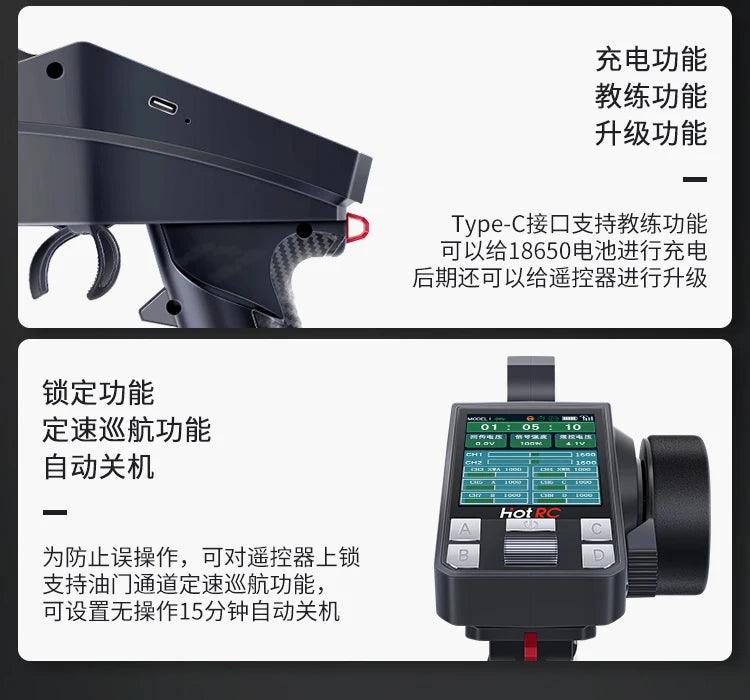 HOTRC CT-8A 8-channel remote control model vehicle and ship mixed control gun control remote transmitter receiver