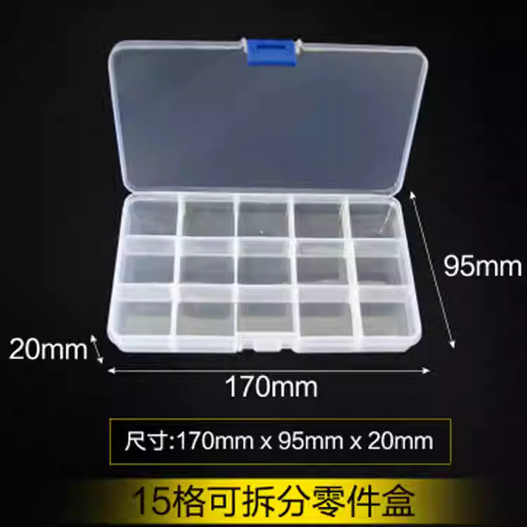 MINI-Q Mini RC Parts / Tool Storage Box (15 Removable Plastic Compartments)