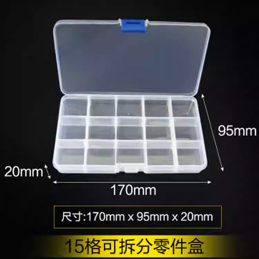 MINI-Q Mini RC Parts / Tool Storage Box (15 Removable Plastic Compartments)